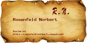Rosenfeld Norbert névjegykártya