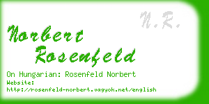 norbert rosenfeld business card